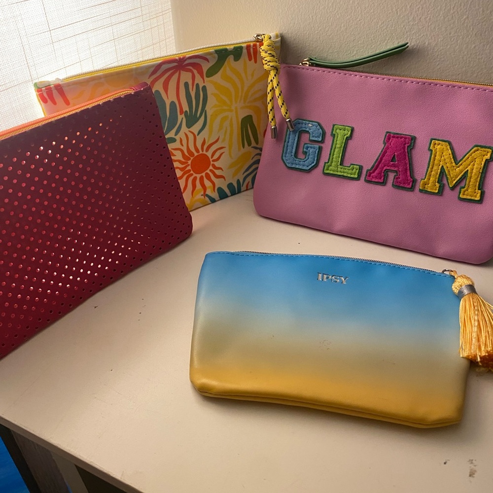 Colorful Clutch and Pouch Set